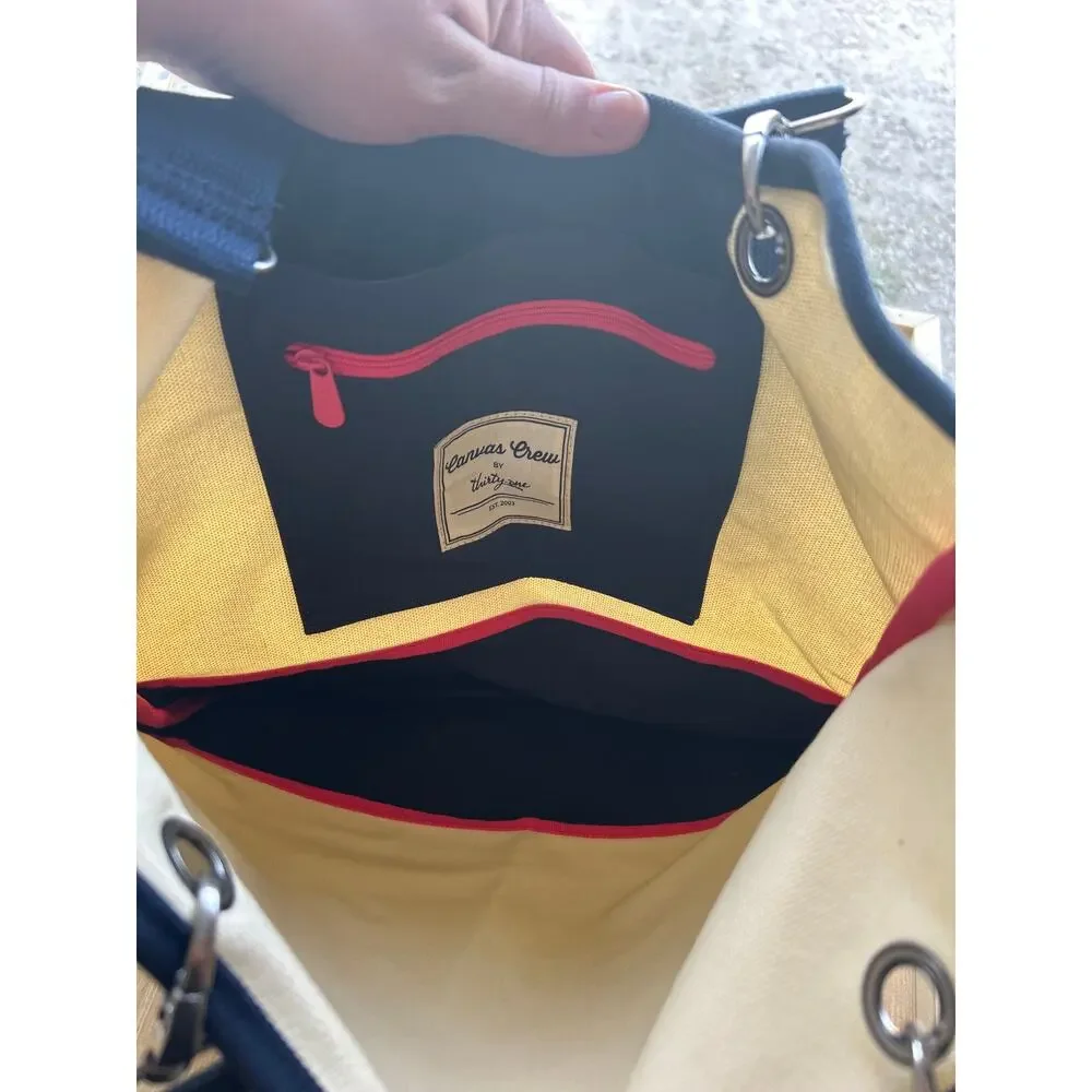 Canvas Crew by Thirty One Tote Bag Natural Navy